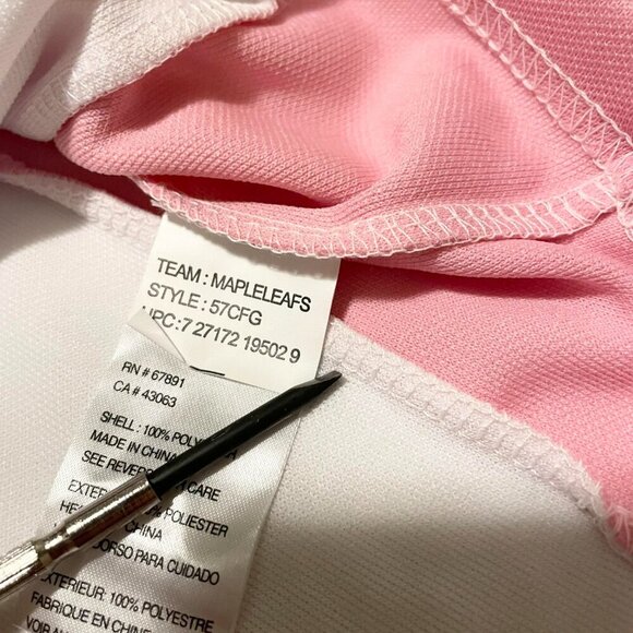 NHL Women's Pink and White Toronto Maple Leafs Jersey - Picture 8 of 16
